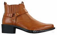 CLASSIQUE MBO 3136 meeste helepruunid mustad poolsaapad nahast kauboi läänepoolsed ratsapandlaga saapad