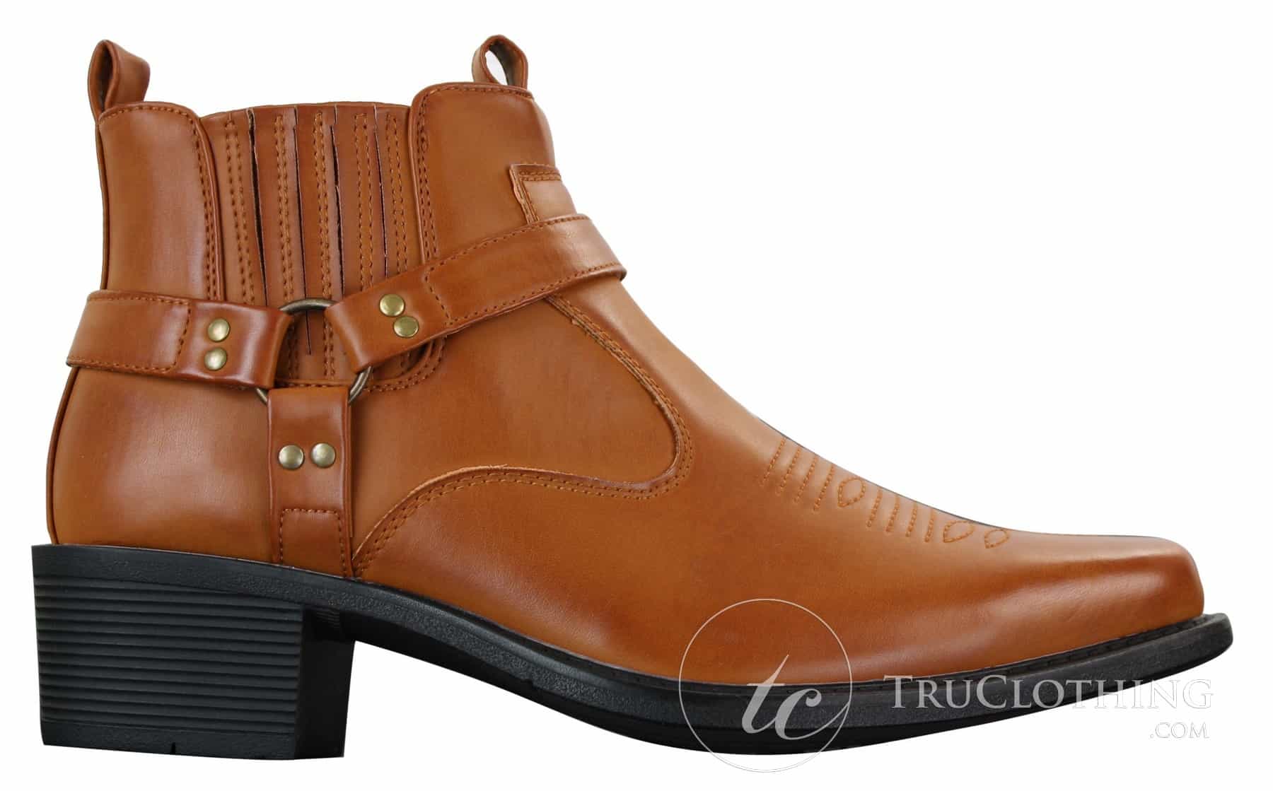 CLASSIQUE MBO 3136 meeste helepruunid mustad poolsaapad nahast kauboi läänepoolsed ratsapandlaga saapad
