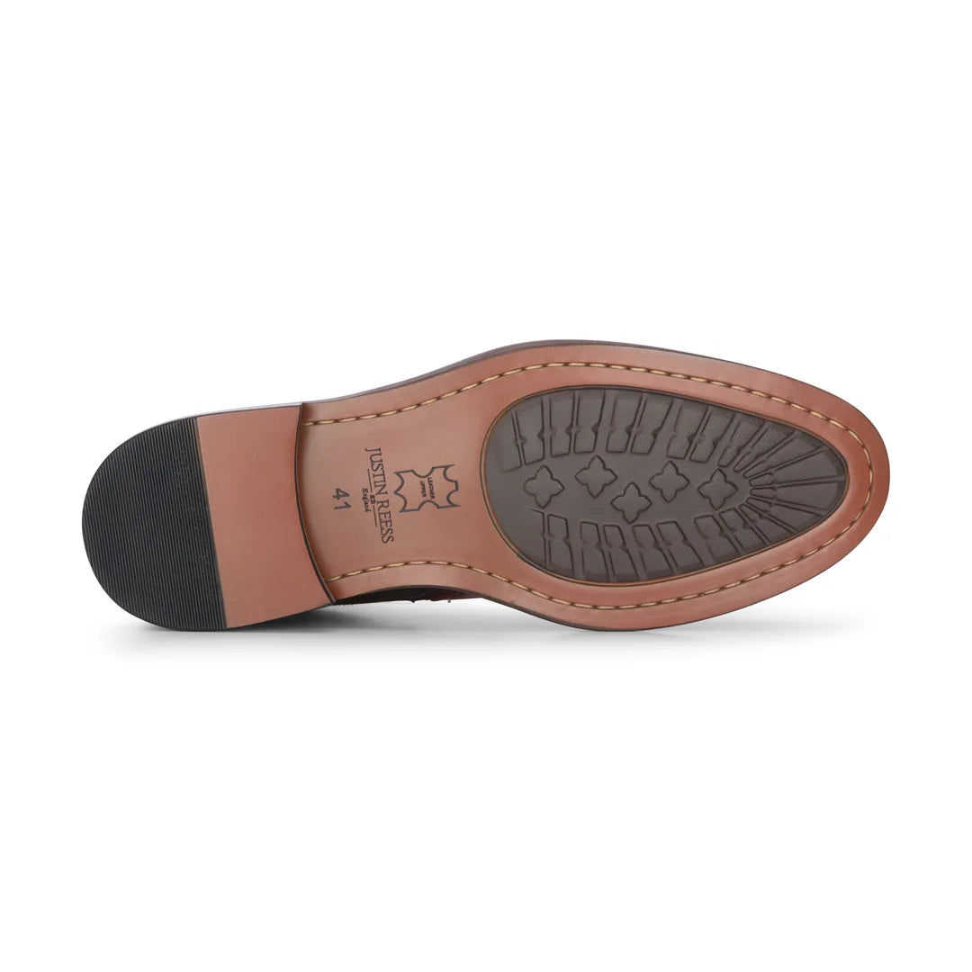 Clifford - meeste khaki-pruunid brogue-nahast poolsaapad