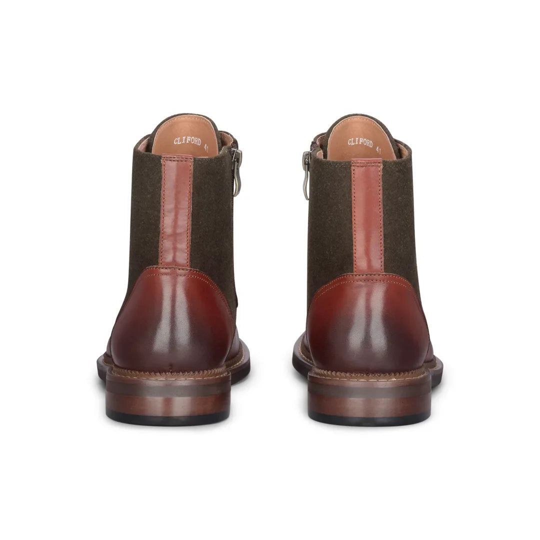 Clifford - meeste khaki-pruunid brogue-nahast poolsaapad