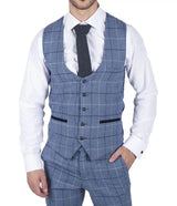 Meeste Marc Darcy helesinine tumesinine ruuduline vest nutikas vabaaja tviidist slim fit Clinton