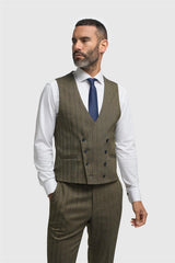 Damon - meeste oliivroheline kaherealine vest