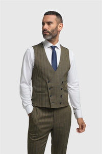 Damon - meeste oliivroheline kaherealine vest