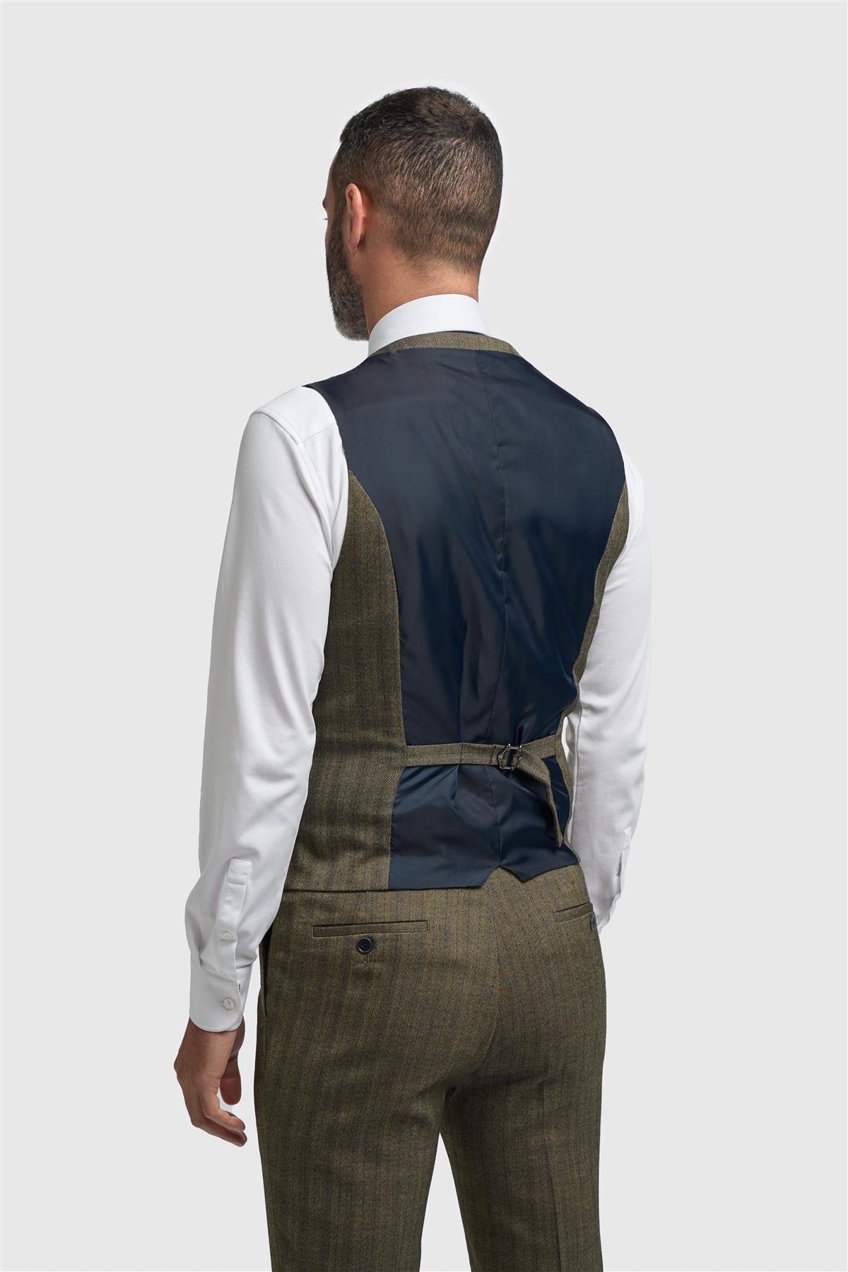 Damon - meeste oliivroheline kaherealine vest