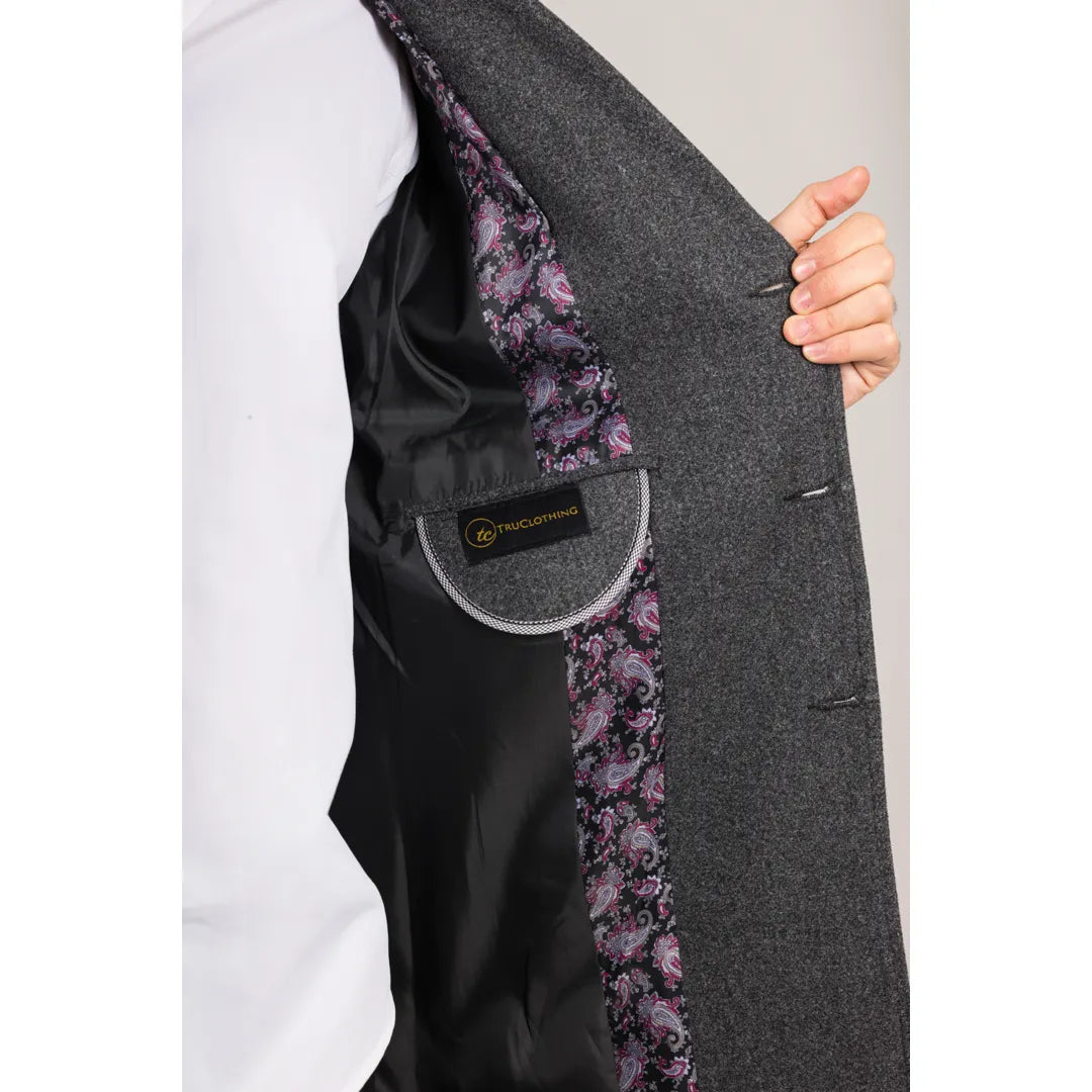 Meeste sälgulise revääriga kraega villasegu mantl