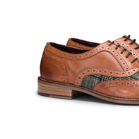 Meeste päris nahast vintage kingad, brogue-nahast, 1920ndate seemisnahast tviidist ja paeltega kingad, elegantsed ja pidulikud