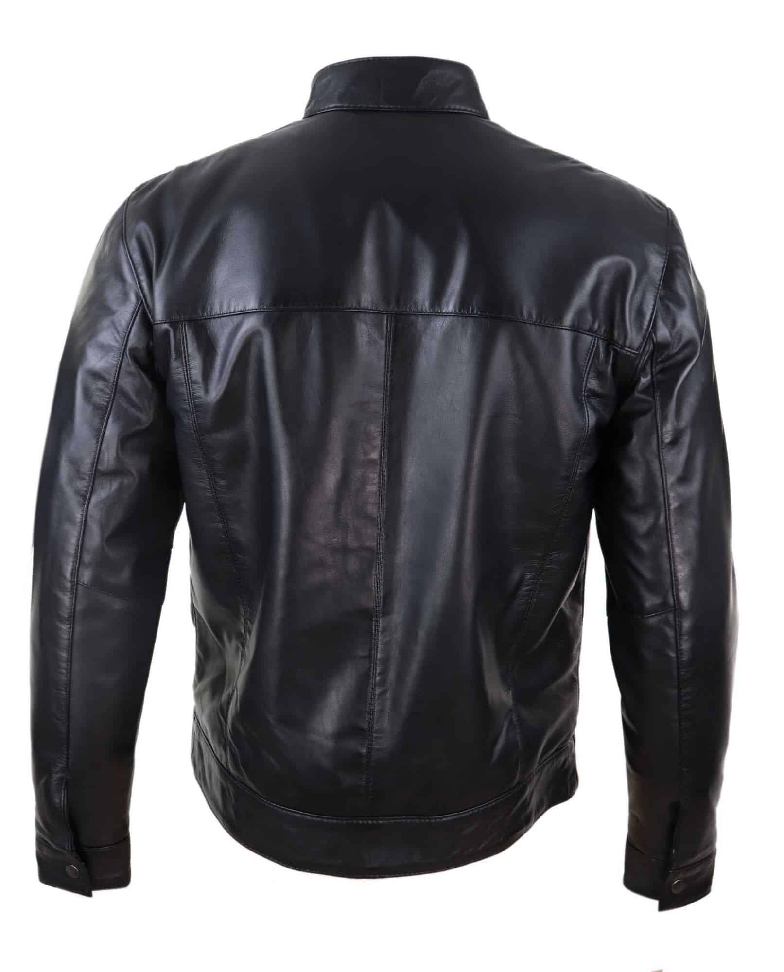 Must päris nahast meeste bikerjakk