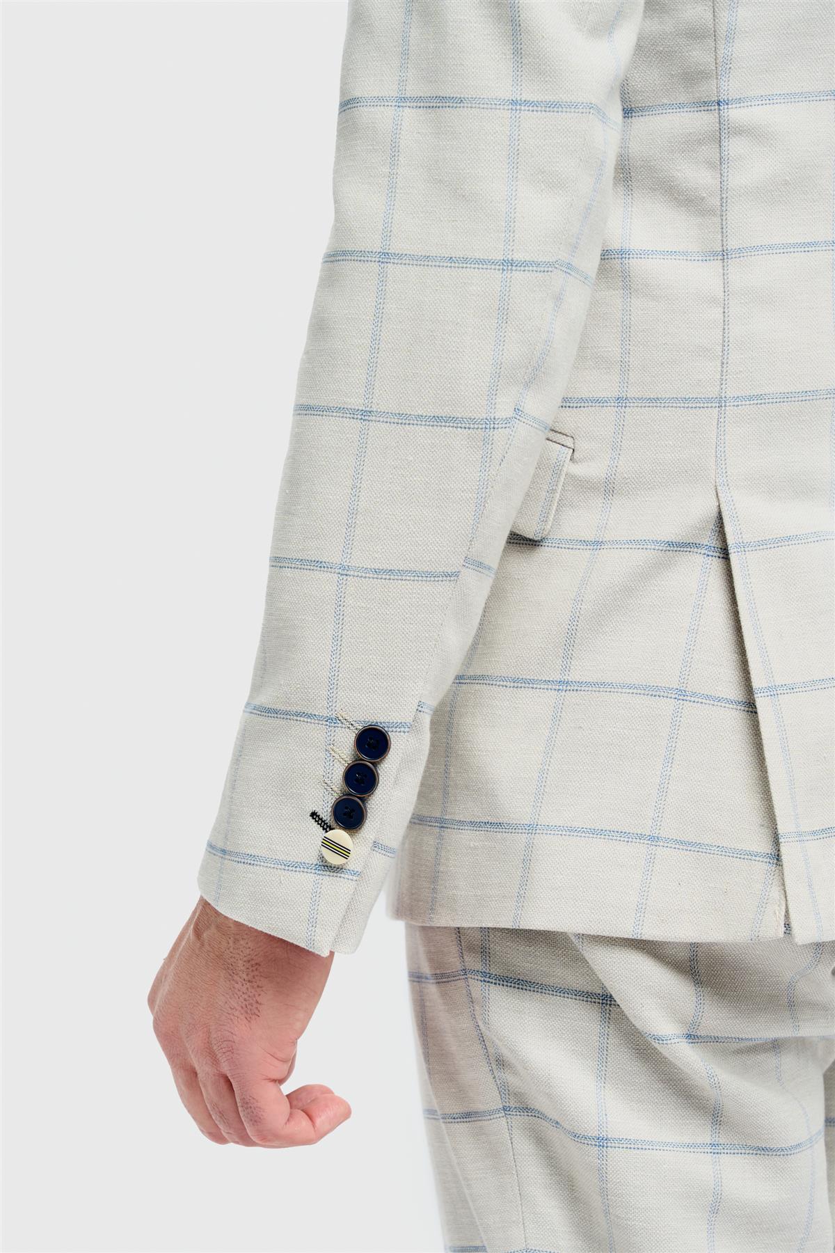 Gabriel - Meeste hall kaheosaline linane ruuduline ülikond