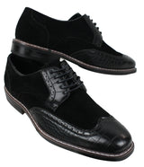 Meeste mustad pruunid seemisnahast ja maonahast brogue-kingad Gatsby Vintage