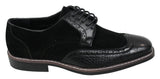 Meeste mustad pruunid seemisnahast ja maonahast brogue-kingad Gatsby Vintage