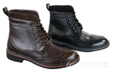 Galax GLX3521 meeste pruunid mustad brogue-saapad, nahast, seemisnahast ja paeltega, kauboi stiilis, nutikad ja vabaajasaapad