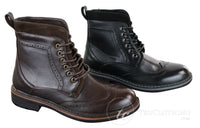 Galax GLX3521 meeste pruunid mustad brogue-saapad, nahast, seemisnahast ja paeltega, kauboi stiilis, nutikad ja vabaajasaapad