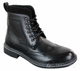 Galax GLX3521 meeste pruunid mustad brogue-saapad, nahast, seemisnahast ja paeltega, kauboi stiilis, nutikad ja vabaajasaapad