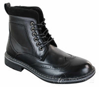 Galax GLX3521 meeste pruunid mustad brogue-saapad, nahast, seemisnahast ja paeltega, kauboi stiilis, nutikad ja vabaajasaapad