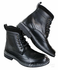 Galax GLX3521 meeste pruunid mustad brogue-saapad, nahast, seemisnahast ja paeltega, kauboi stiilis, nutikad ja vabaajasaapad