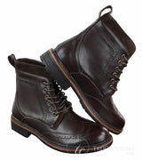 Galax GLX3521 meeste pruunid mustad brogue-saapad, nahast, seemisnahast ja paeltega, kauboi stiilis, nutikad ja vabaajasaapad