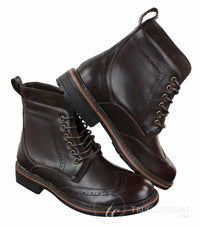Galax GLX3521 meeste pruunid mustad brogue-saapad, nahast, seemisnahast ja paeltega, kauboi stiilis, nutikad ja vabaajasaapad