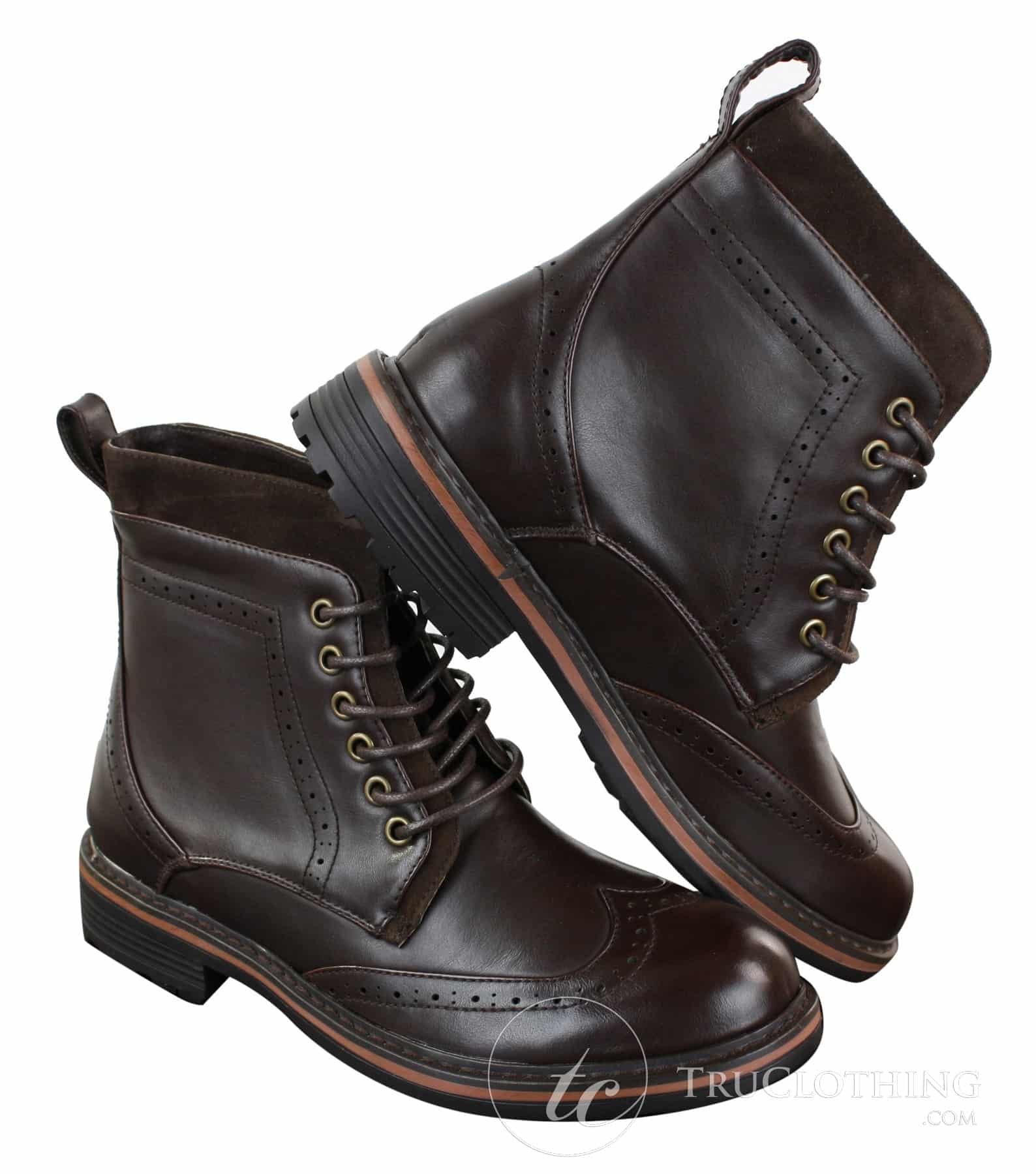 Galax GLX3521 meeste pruunid mustad brogue-saapad, nahast, seemisnahast ja paeltega, kauboi stiilis, nutikad ja vabaajasaapad