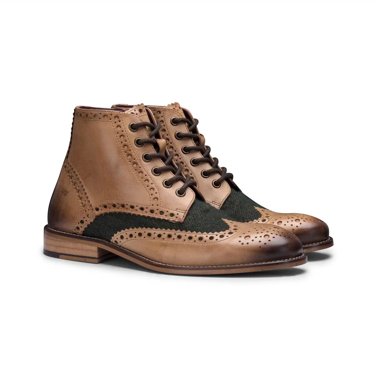 Meeste päris nahast vintage saapad, brogue-saapad, 1920. aastate seemisnahast tviidist ja paeltega kingad, elegantsed ja pidulikud
