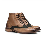 Meeste päris nahast vintage saapad, brogue-saapad, 1920. aastate seemisnahast tviidist ja paeltega kingad, elegantsed ja pidulikud