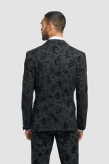 Meeste must kolmeosaline Paisley sametülikond