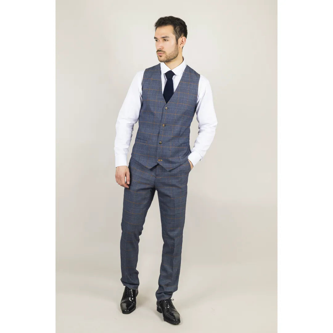 Gisborne - meeste tumesinine ruuduline vest