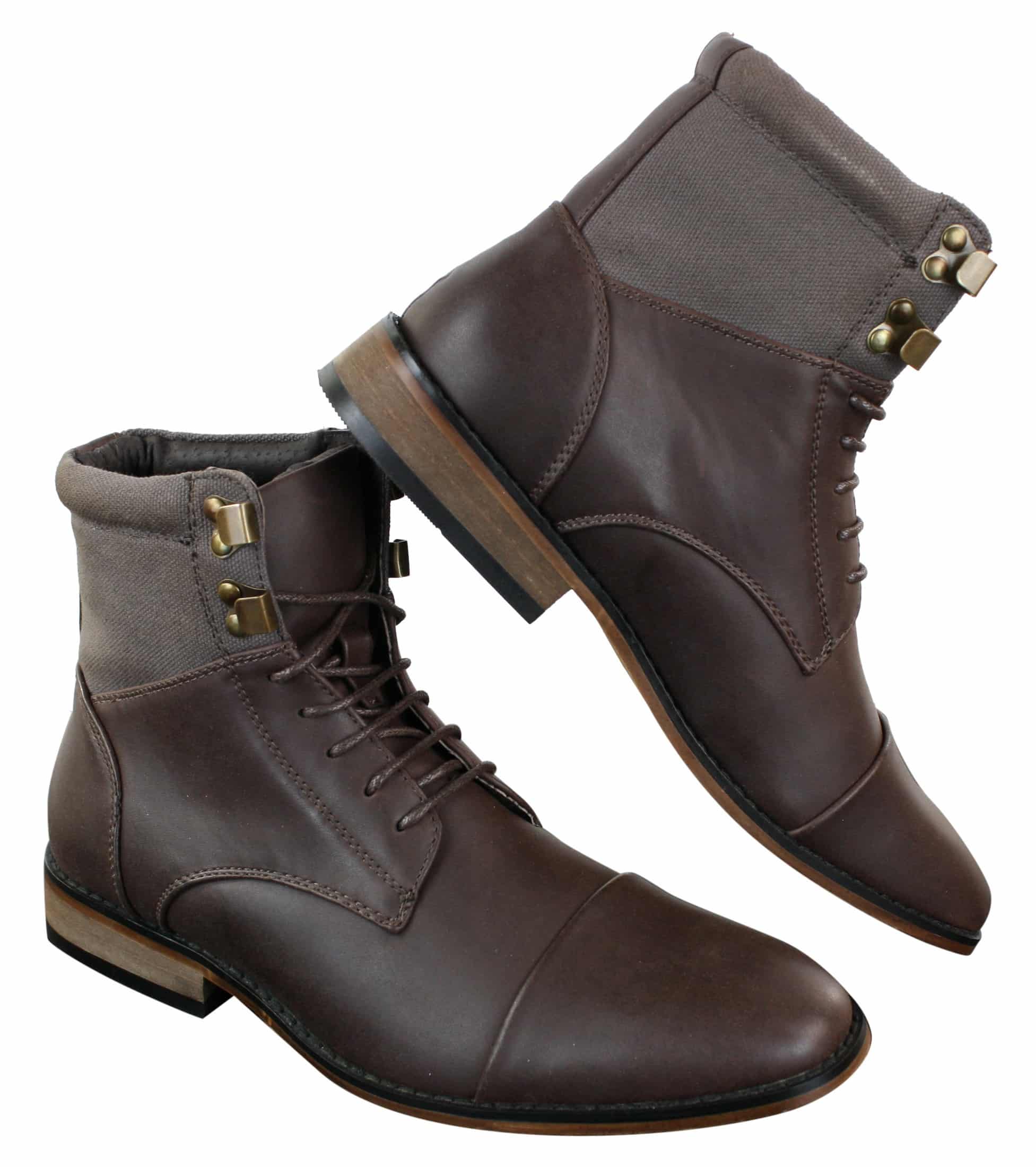 Galax GLX3517 meeste kitsa lõikega vintage retro Sherlock-nööriga nutikad vabaaja poolsaapad nahast