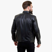 Happy Gentleman B102 - päris nahast rätsepatööna valminud meeste must bikerjakk