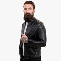 Happy Gentleman B110 - Ehtne must nahktagi meestele - Slim-Fit