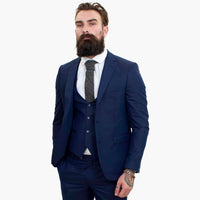 Happy Gentleman BELLO tumesinine kolmeosaline villane ülikond rätsepatööna valminud lõikega