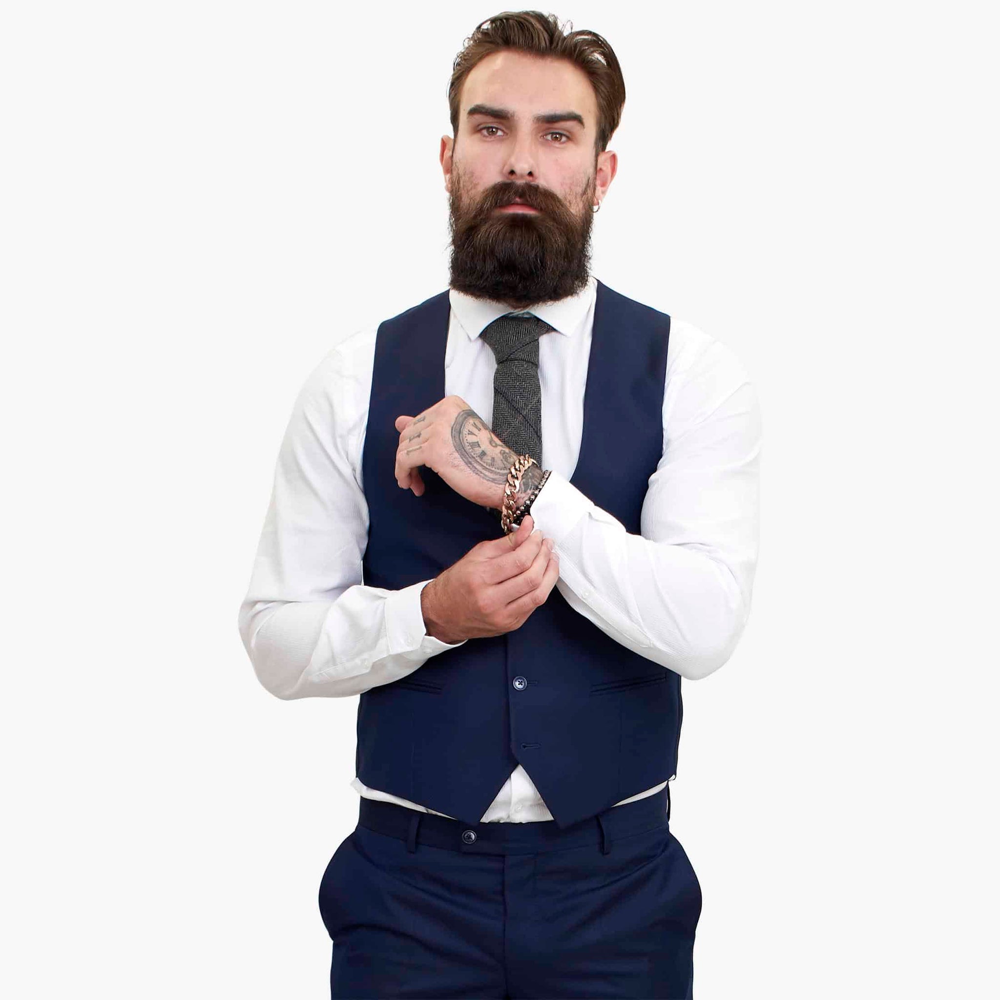 Happy Gentleman BELLO tumesinine kolmeosaline villane ülikond rätsepatööna valminud lõikega