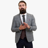 Happy Gentleman ELEGANTE villane kolmeosaline ülikond kontrastse pruuni vestiga