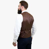 Happy Gentleman ELEGANTE villane kolmeosaline ülikond kontrastse pruuni vestiga