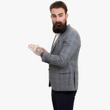 Happy Gentleman ELEGANTE villane kolmeosaline ülikond kontrastse pruuni vestiga