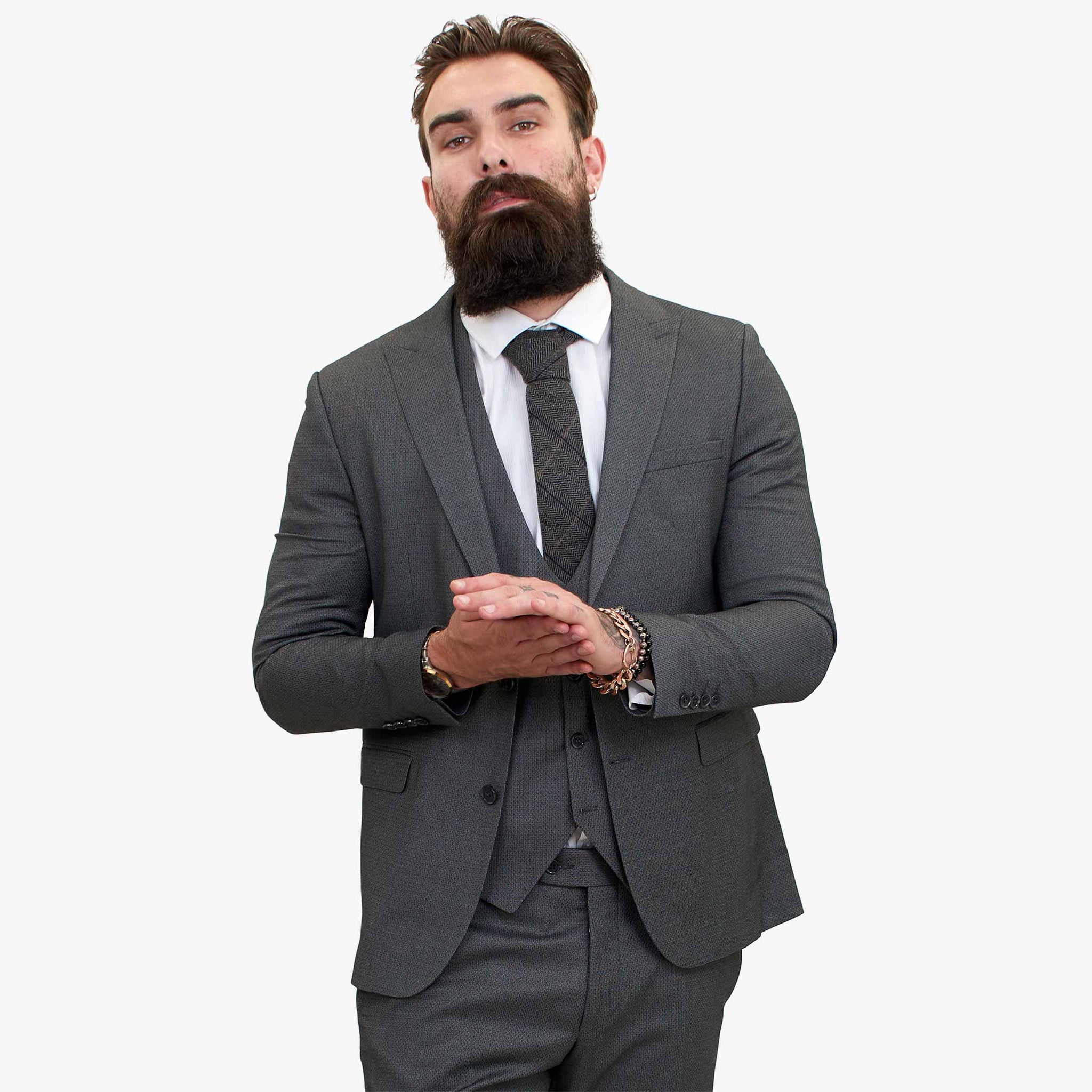 Happy Gentleman MIROLE hall rätsepatööna valminud kolmeosaline villane ülikond