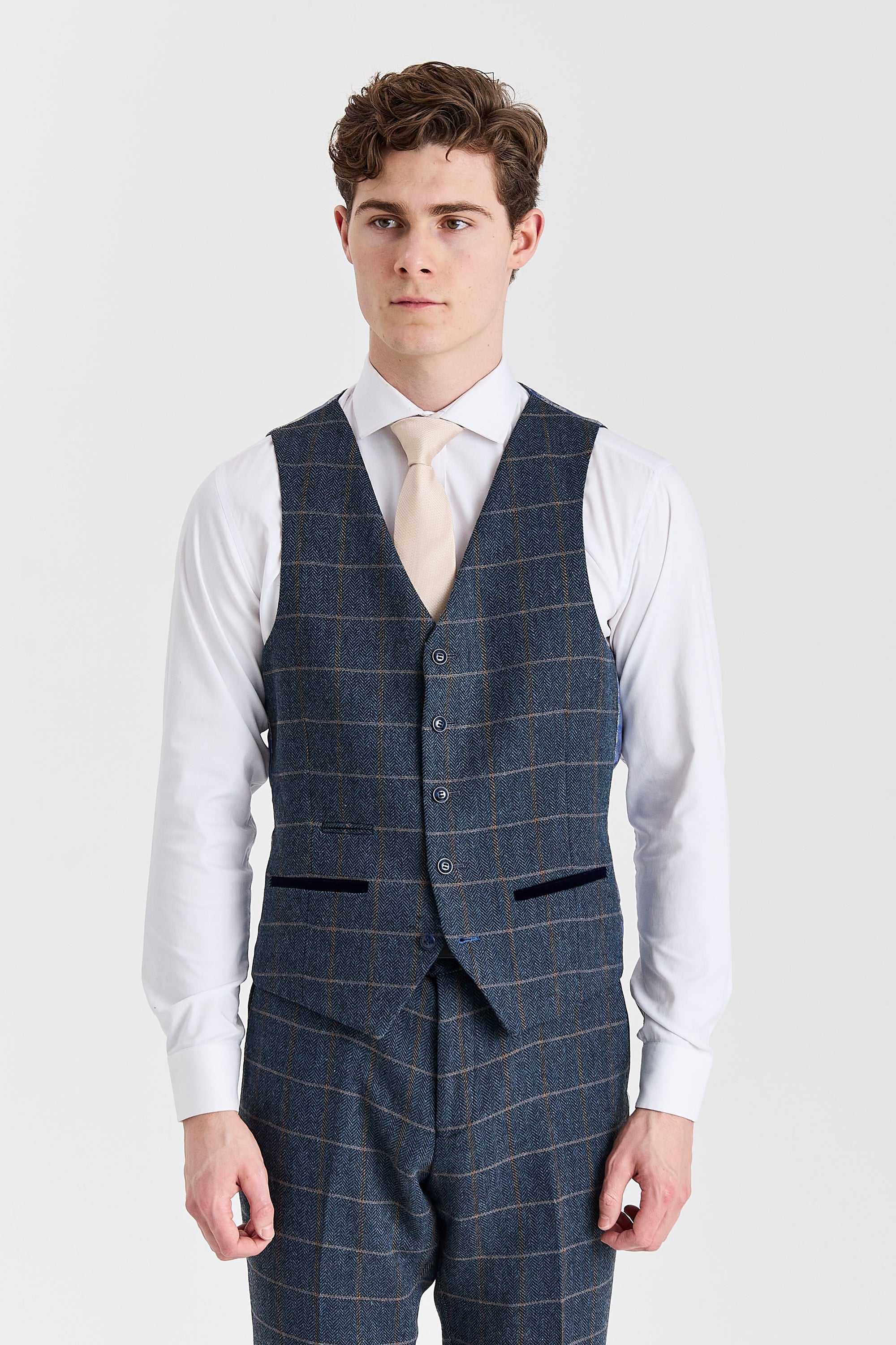 Harris - meeste tumesinine tviidvillasegu vest