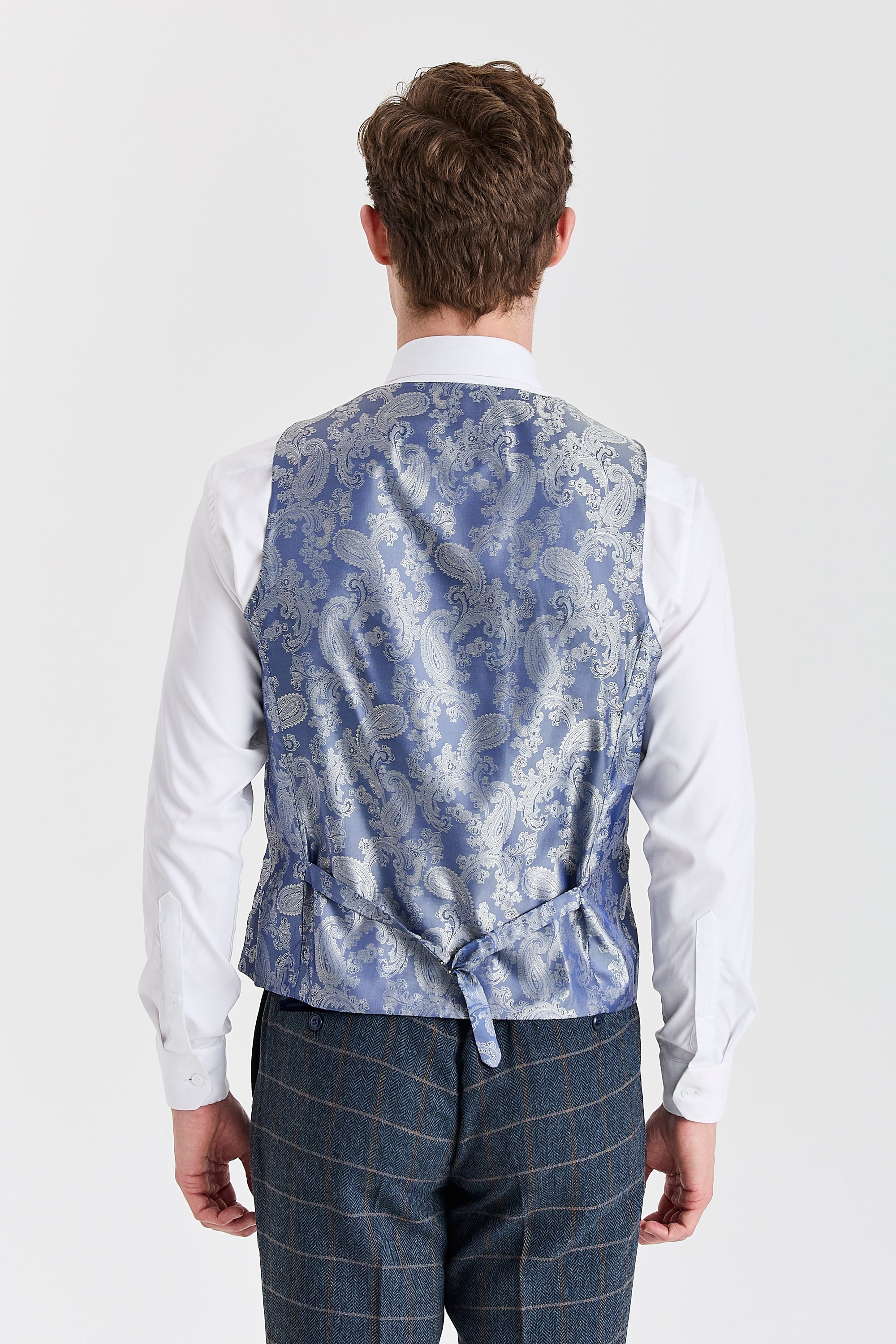 Harris - meeste tumesinine tviidvillasegu vest