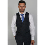 Harvey - meeste tumesinine ruuduline vest