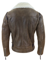 Meeste pruun lambanahast vintage-jakk