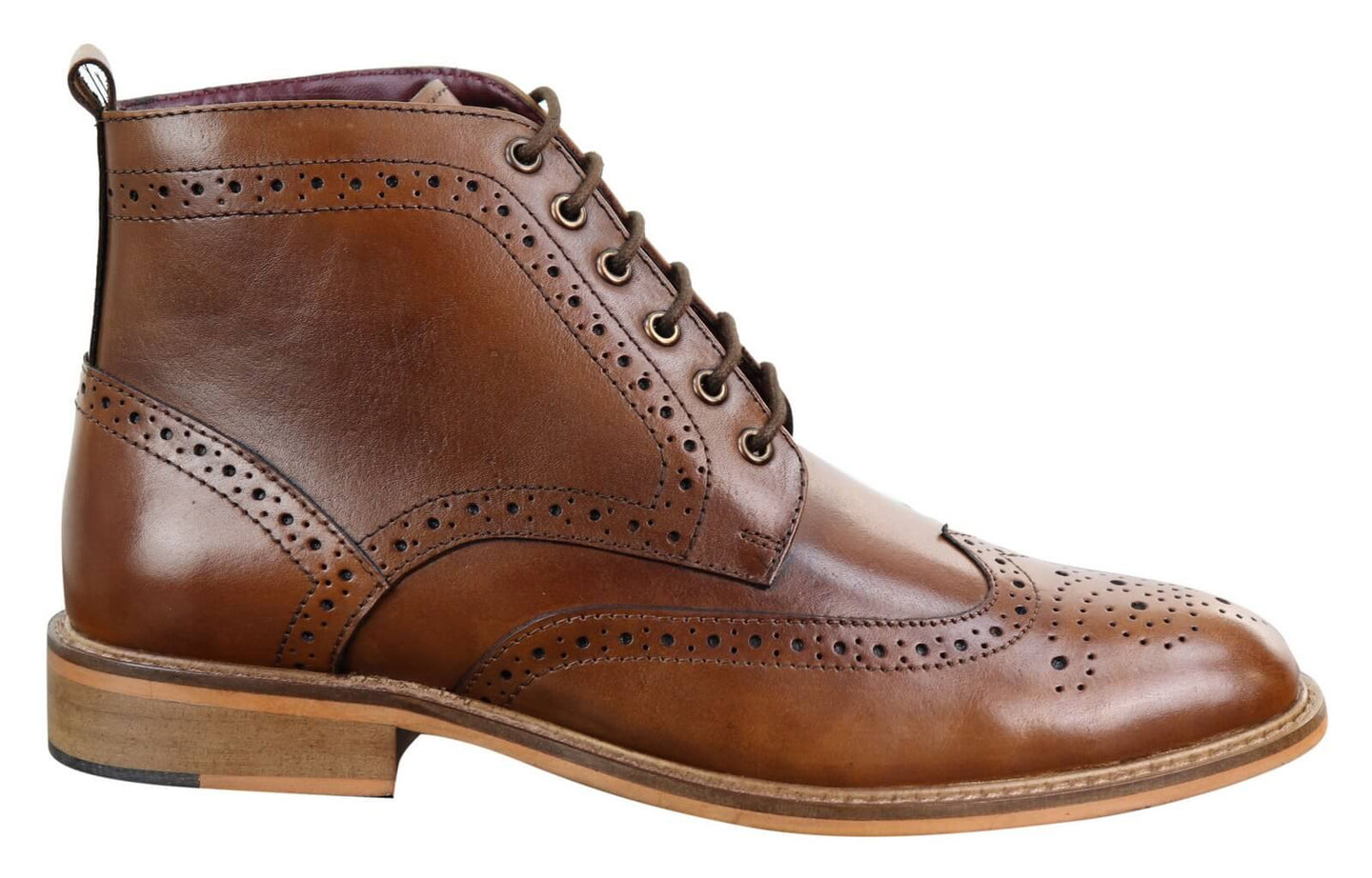 Meeste Brogue poolsaapad, pruunid