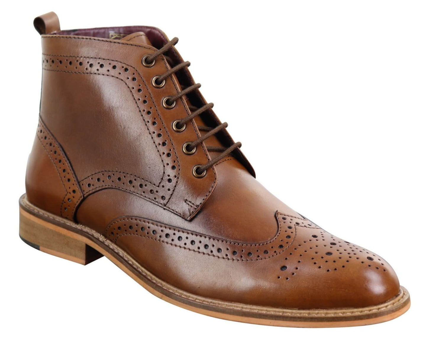 Meeste Brogue poolsaapad, pruunid