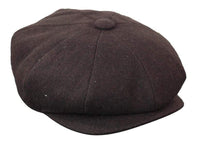 HT6363 - Meeste Vintage Tweed Newsboy Peaky Blinders nokamüts - Pruun/Veiniroheline