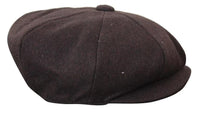 HT6363 - Meeste Vintage Tweed Newsboy Peaky Blinders nokamüts - Pruun/Veiniroheline