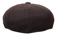 HT6363 - Meeste Vintage Tweed Newsboy Peaky Blinders nokamüts - Pruun/Veiniroheline