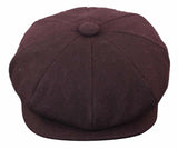 HT6363 - Meeste Vintage Tweed Newsboy Peaky Blinders nokamüts - Pruun/Veiniroheline