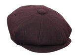 HT6363 - Meeste Vintage Tweed Newsboy Peaky Blinders nokamüts - Pruun/Veiniroheline