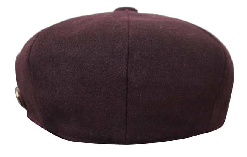 HT6363 - Meeste Vintage Tweed Newsboy Peaky Blinders nokamüts - Pruun/Veiniroheline