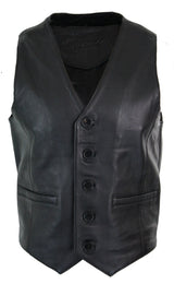 Infinity 153 Napa - meeste ehtsast nahast vest, klassikaline vintage retro must