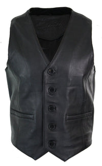 Infinity 153 Napa - meeste ehtsast nahast vest, klassikaline vintage retro must