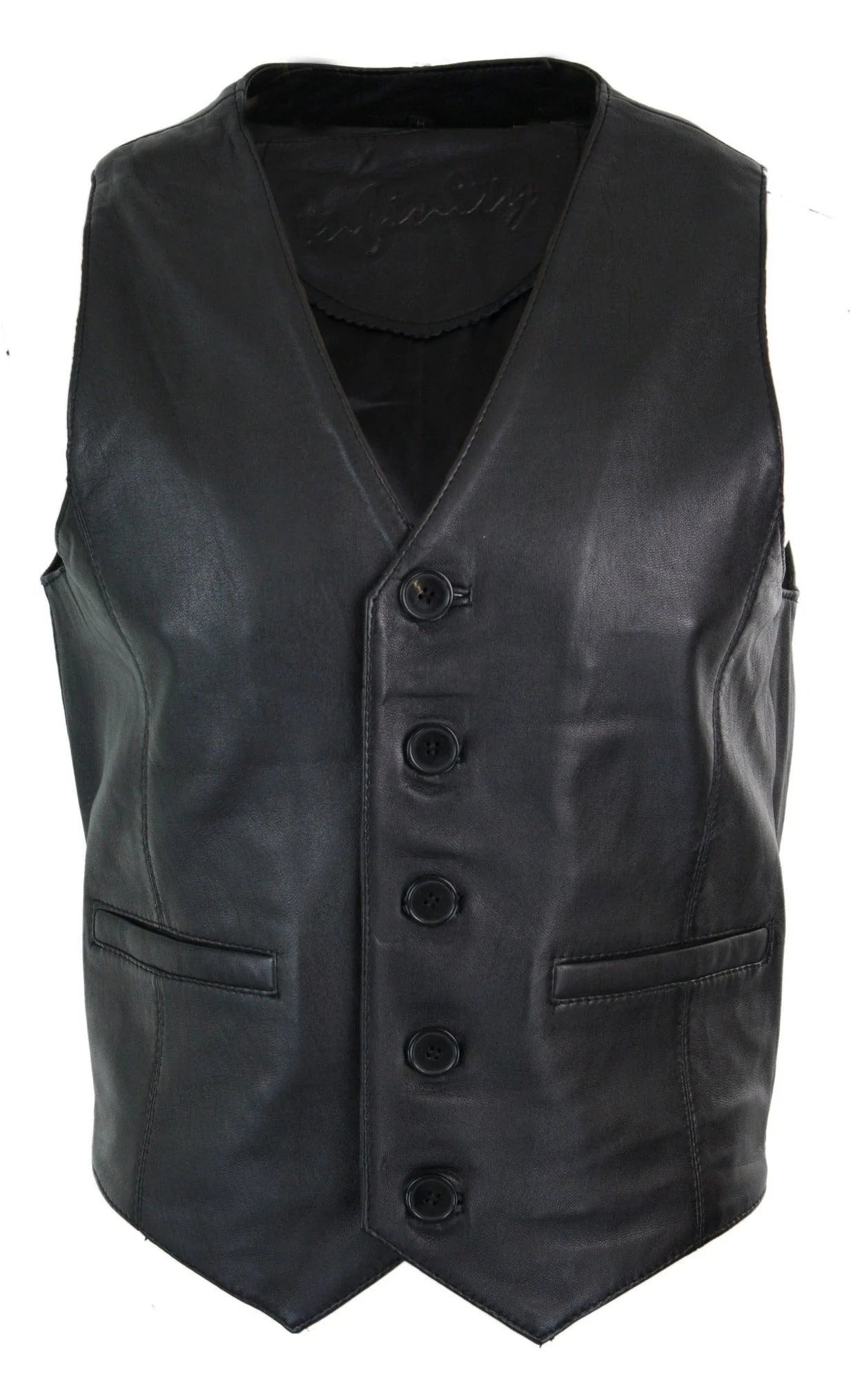 Infinity 153 Napa - meeste ehtsast nahast vest, klassikaline vintage retro must